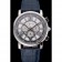 Cronografo Cartier Rotonde quadrante bianco e nero cassa in acciaio inossidabile cinturino in pelle blu