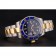 Swiss Rolex Submariner quadrante blu e cinturino in acciaio bicolore oro bracciale