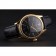 Swiss Rolex Cellini Date quadrante nero cassa in oro cinturino in pelle nera