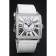 Franck Muller Master Square Diamond Encrusted lunetta in acciaio inossidabile Bracciale Croco bianco 80284