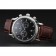 Cronografo Patek Philippe quadrante nero con cassa in acciaio inossidabile con diamanti e cinturino in pelle marrone