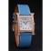 Hermes Heure H Rose Gold Diamond Encrusted Lunetta Cinturino in pelle blu Quadrante bianco 80238