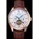 IWC Portofino Tourbillon quadrante bianco segni blu cassa in oro rosa cinturino in pelle marrone