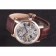 Orologio scheletrato di lusso Cartier con lunetta in oro rosa e cinturino in pelle marrone 621557