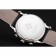Cronografo Patek Philippe quadrante bianco con segni blu cassa in acciaio inossidabile cinturino in pelle nera