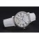 Cartier Ronde secondo fuso orario quadrante bianco cassa in acciaio inossidabile con diamanti cinturino in pelle bianca 622803