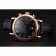 Omega Seamaster Cronografo vintage quadrante nero Diamond Hour Marks Cassa in oro rosa Cinturino in pelle nera
