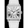 Franck Muller Master Square Diamond Encrusted lunetta in acciaio inossidabile Bracciale Croco bianco 80284