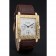 Piaget Emperador Limited Edition quadrante bianco con cassa in oro inciso Bracciale in pelle marrone 1454139