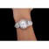 Omega De Ville Prestige Small Seconds quadrante bianco lunetta con diamanti Cassa in acciaio inossidabile Cinturino in pelle bianca