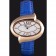 Chopard Luxury Gold Lunetta con quadrante bianco e cinturino in pelle blu 621544