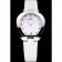 Omega orologio da donna quadrante bianco con gioielli cassa in acciaio inossidabile cinturino in pelle bianca 622817