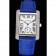 Cartier Tank MC cassa in acciaio inossidabile con diamanti quadrante bianco cinturino in pelle blu 622172