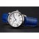 Cartier Ronde quadrante bianco Diamond Hour Marks cassa in acciaio inossidabile cinturino in pelle blu