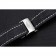 Braccialetto Breitling in pelle nera con cuciture bianche 622482