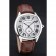 Cartier Drive De Cartier quadrante bianco bracciale in pelle marrone cassa d'argento 1454210