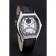 Cartier Tortue Calendario perpetuo quadrante bianco cassa in acciaio inossidabile cinturino in pelle nera