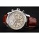 Breitling Transocean quadrante beige cinturino in pelle marrone lucido lunetta in acciaio inossidabile