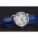 Cartier Ronde quadrante bianco Diamond Hour Marks cassa in acciaio inossidabile cinturino in pelle blu