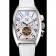 Franck Muller Casablanca cinturino in pelle di coccodrillo bianco quadrante bianco 80281