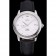 Omega De Ville Prstige Co-Axial quadrante bianco cassa argento cinturino in pelle nera numeri romani