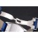 Cinturino in pelle blu con cassa in acciaio inossidabile quadrante bianco con quadrante bianco grande Cartier Tortue