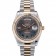 Rolex Swiss DayDate oro acciaio inossidabile lunetta a coste quadrante grigio 41909