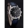 Omega cronografo quadrante nero cassa in acciaio inossidabile cinturino in pelle blu