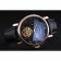 Patek Philippe Complicazioni Moonphase Tourbillon quadrante nero Cassa in oro rosa Cinturino in pelle nera