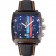 Tag Heuer Monaco Calibre 36 Quadrante a strisce blu e arancioni Cinturino in pelle nera 622302