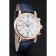 Omega Seamaster cronografo vintage quadrante bianco blu ora segna cassa in oro rosa cinturino in pelle blu