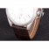 Omega Seamaster lunetta argento con quadrante bianco e cinturino in pelle marrone 621573