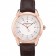 Swiss Vacheron Constantin Traditionnelle quadrante bianco Bracciale in pelle marrone con cassa in oro rosa