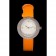 Bracciale Hermes Classic MOP in pelle arancione con quadrante 801390