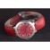 Cartier Ballon Bleu lunetta in argento con quadrante rosso e cinturino in pelle rossa 621556