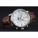 Omega De Ville Moonphase quadrante bianco Bracciale in pelle marrone cassa d'argento 1454226