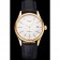 Swiss Rolex Cellini Date quadrante bianco cassa in oro cinturino in pelle nera