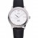 Omega De Ville Prstige Co-Axial quadrante bianco cassa argento cinturino in pelle nera numeri romani