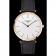 Swiss Longines Grande Classique quadrante bianco cassa in oro cinturino in pelle nera