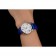 Cartier Ronde quadrante bianco Diamond Hour Marks cassa in acciaio inossidabile cinturino in pelle blu