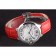 Cartier Ballon Bleu lunetta in argento con quadrante bianco cinturino in pelle rossa 621551