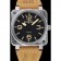Bell e Ross BR 01-92 quadrante nero cassa argento numeri oro cinturino in pelle marrone