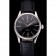 Svizzero Rolex Cellini quadrante nero con numeri romani cassa in acciaio inossidabile cinturino in pelle nera