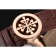 Swiss Patek Philippe 5170J cronografo quadrante nero cassa in oro rosa cinturino in pelle marrone