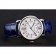 Cartier Ronde Solo quadrante bianco Diamond Hour Marks Cassa in acciaio inossidabile Cinturino in pelle blu