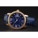 Svizzero Cartier Ronde Solo quadrante blu cassa in oro con diamanti cinturino in pelle blu